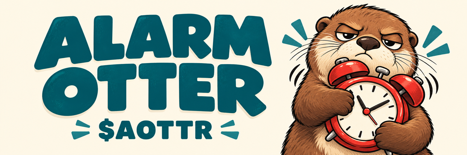 Alarm Otter, AOTTR — sleepy otter and ringing alarm clock